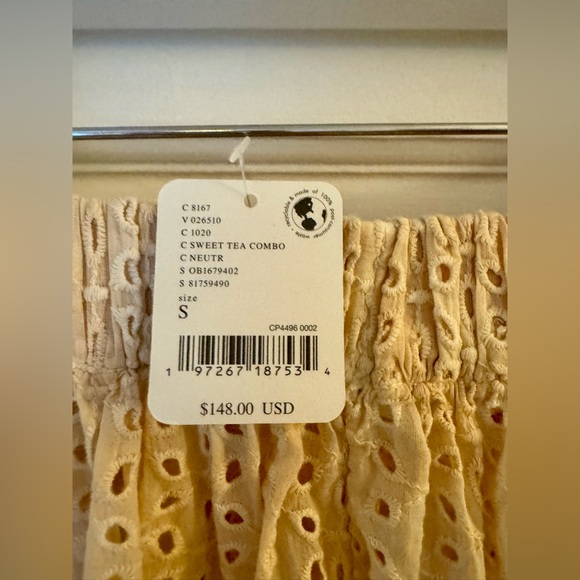 Free People Sweet Tea Combo Eyelet Pants | PEACH/NEUTRAL Color - NWT - Picture 4 of 8